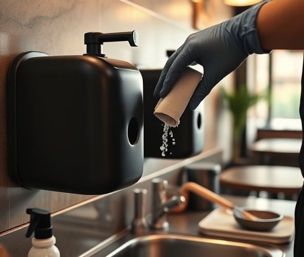 Jak czyścić czarne dozowniki do mydła w kawiarni?