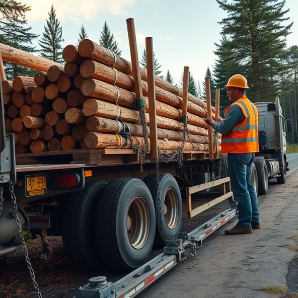 przyczepa dłużyca do drewna stali słupów