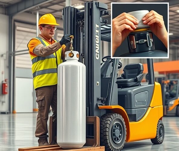 Jak bezpiecznie wymieniać butlę gazową w wózku widłowym?
