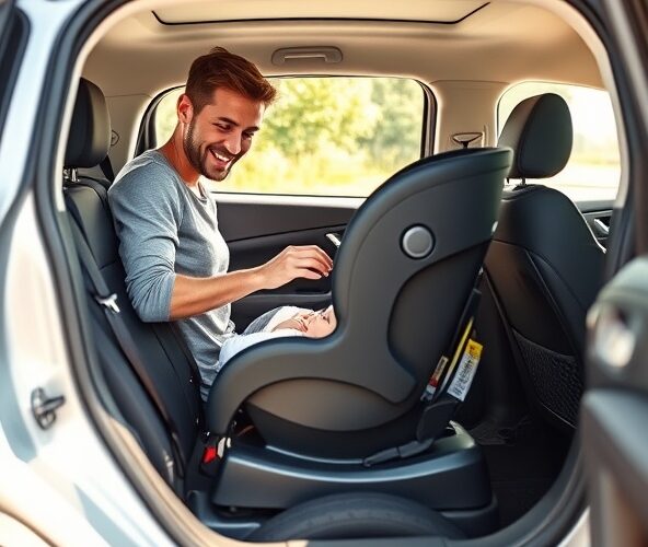 Czy fotelik z bazą obrotową naprawdę ułatwi wkładanie niemowlaka w małym aucie pięciodrzwiowym?