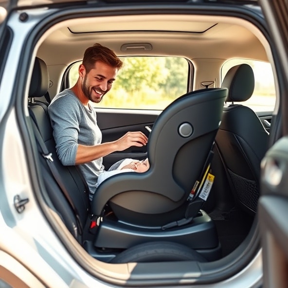 fotelik z bazą obrotową